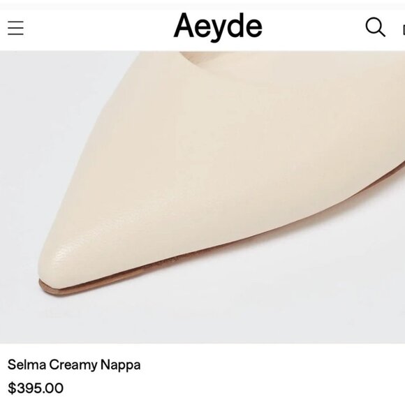 AEYDE Selma cream leather color Pointed Toe Pump Women SIZE EU 38.5/US 7.5 - Picture 14 of 16